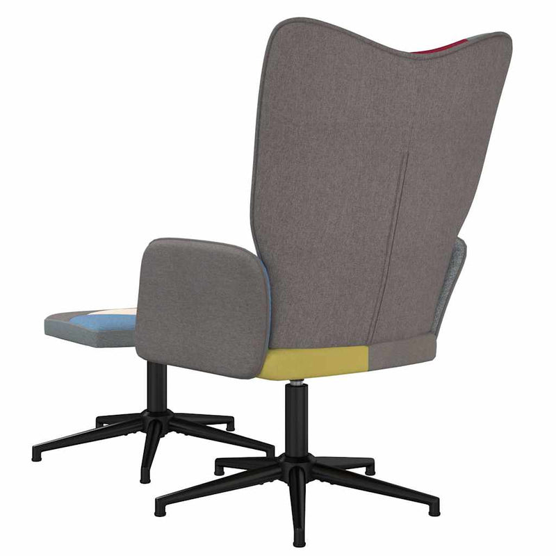 vidaXL foltvarrott szövet pihenőszék lábtartóval