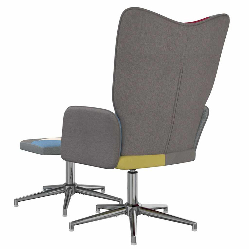 vidaXL foltvarrott szövet pihenőszék lábtartóval