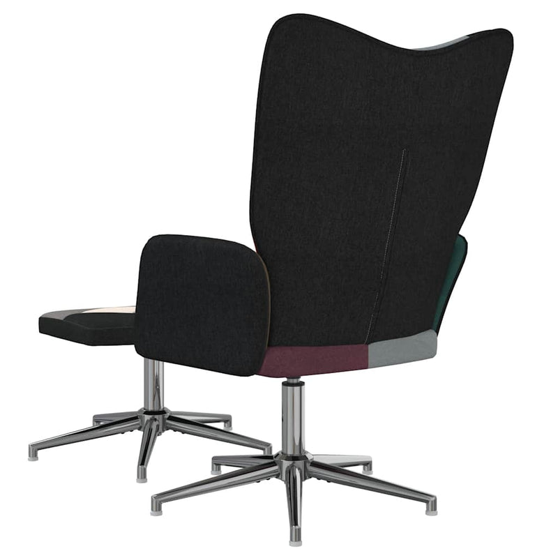 vidaXL foltvarrott szövet pihenőszék lábtartóval