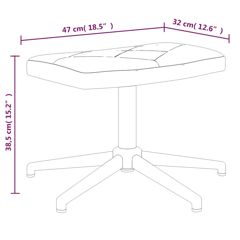 vidaXL foltvarrott szövet pihenőszék lábtartóval