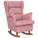 vidaXL Rózsaszín Bársony és Tömörfa Hintaszék