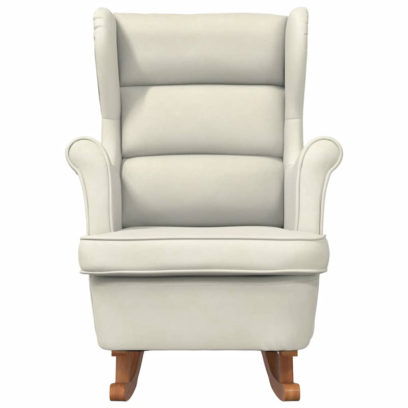 vidaXL Krém Bársony és Tömörfa Hintaszék