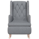 vidaXL világosszürke szövet karosszék tömör gumifa hintalábakkal