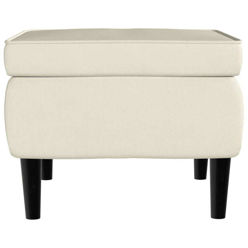 vidaXL krémszínű bársony zsámoly falábakkal