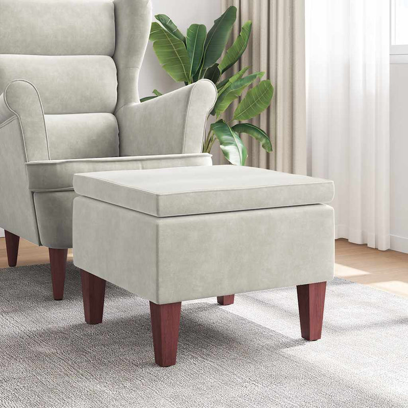 vidaXL krémszínű bársonyszék falábakkal