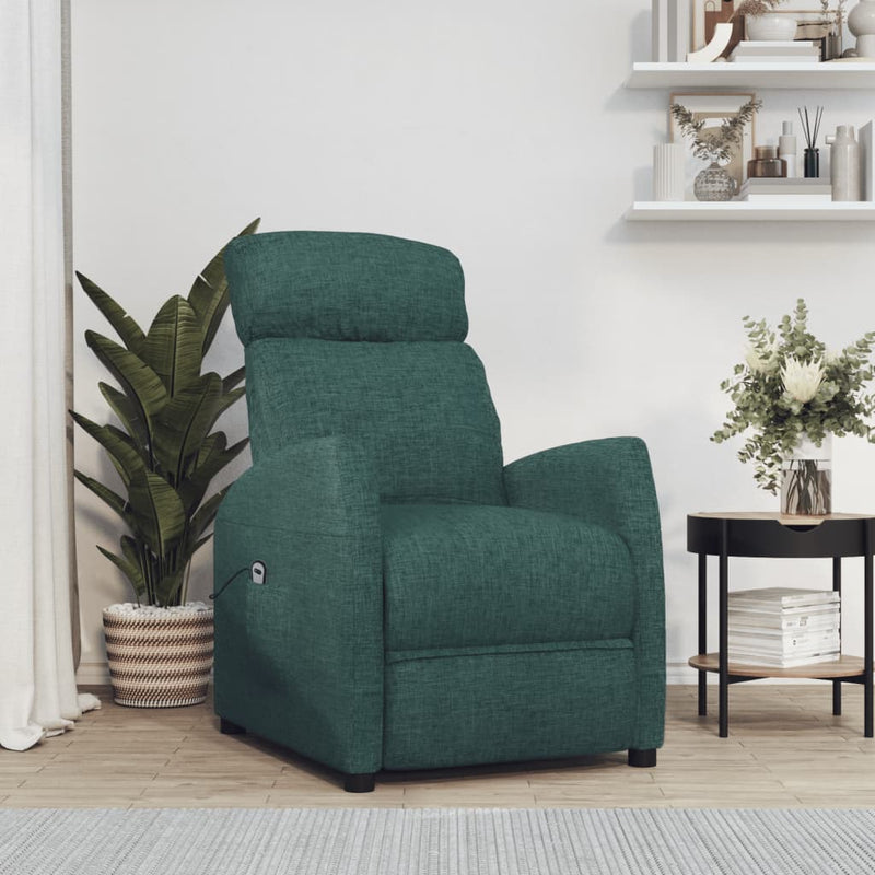 vidaXL sötétzöld szövet felállást segítő fotel