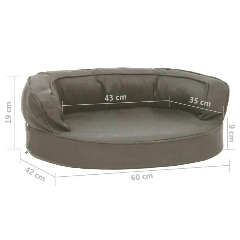 vidaXL ergonomikus vászonhatású sötétszürke kutyaágymatrac 60 x 42 cm