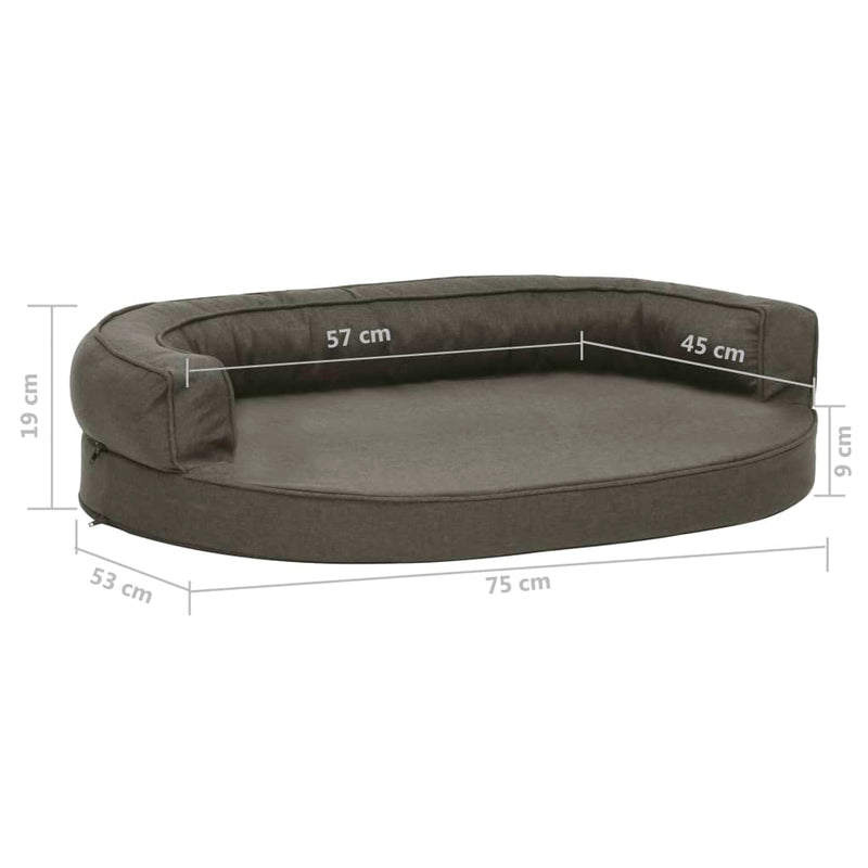 vidaXL sötétszürke vászonhatású kutyaágymatrac 75 x 53 cm