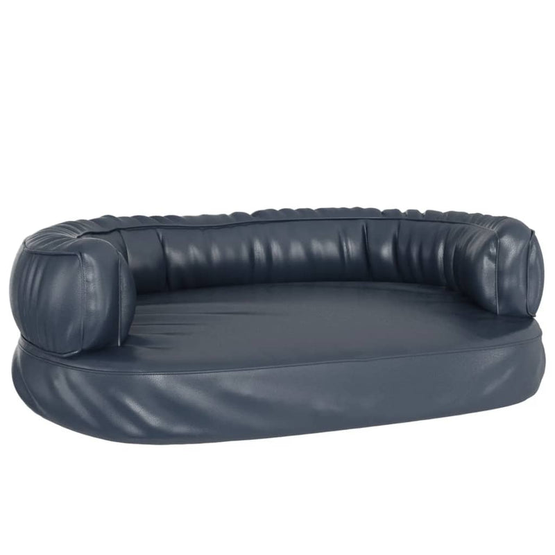 vidaXL sötétkék ergonomikus műbőr kutyaágy 75 x 53 cm