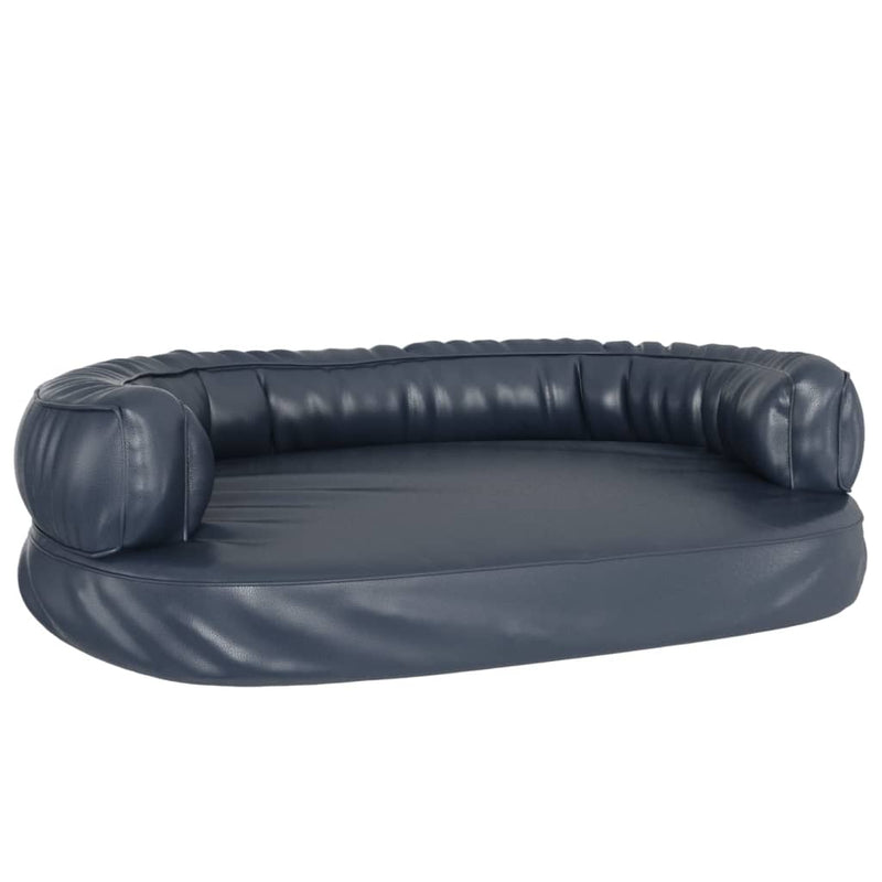 vidaXL sötétkék ergonomikus műbőr kutyaágy 88 x 65 cm