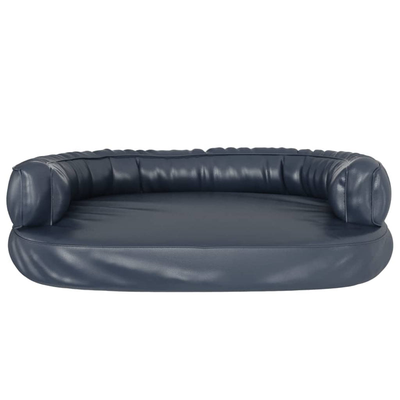 vidaXL sötétkék ergonomikus műbőr kutyaágy 88 x 65 cm