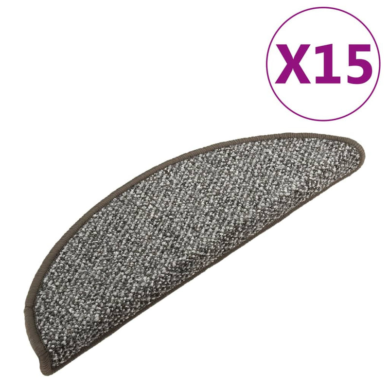 vidaXL 15 db antracitszürke lépcsőszőnyeg 56x17x3 cm