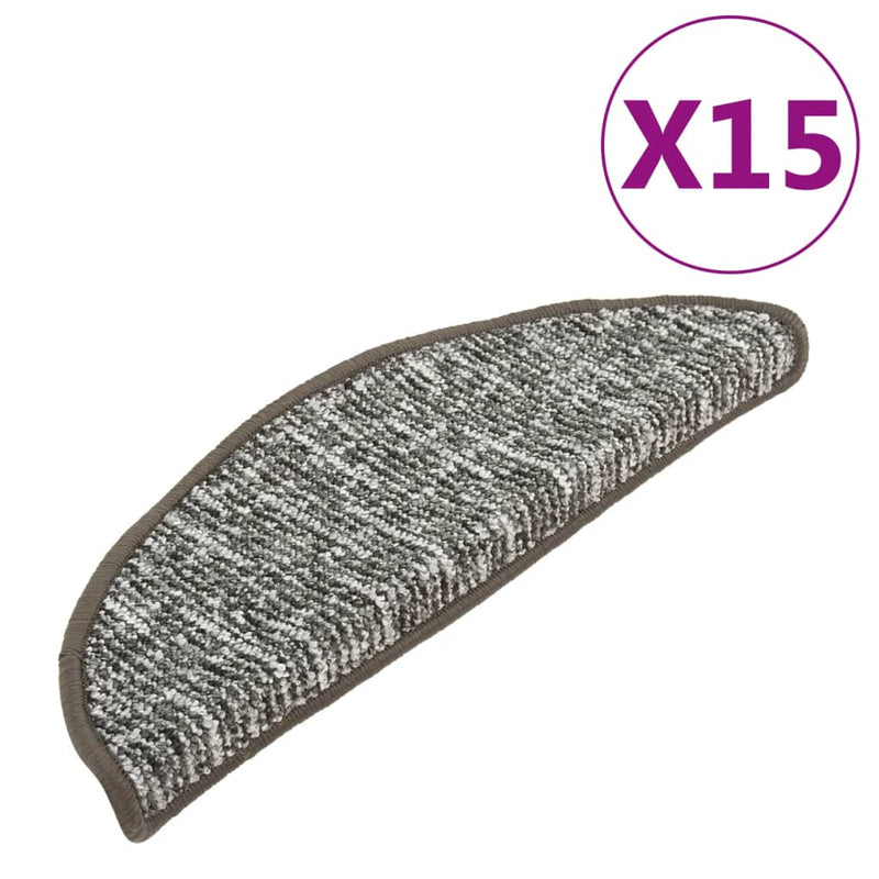 vidaXL 15 db antracitszürke lépcsőszőnyeg 56x17x3 cm