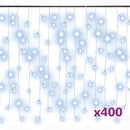 vidaXL 8 funkciós hideg fehér LED-es jégcsapfényfüggöny 10 m 400 LED