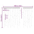 vidaXL 8 funkciós kék LED-es jégcsapfényfüggöny 400 LED-del 10 m