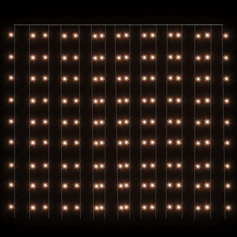 vidaXL 8 funkciós meleg fehér LED-es fényfüggöny 300 LED 3 x 3 m