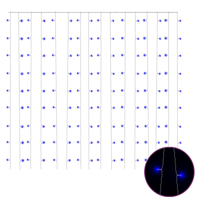 vidaXL 8 funkciós kék fényfüggöny 300 LED-del 3 x 3 m