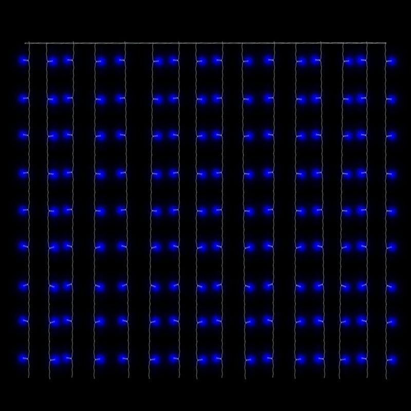 vidaXL 8 funkciós kék fényfüggöny 300 LED-del 3 x 3 m