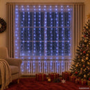 vidaXL 8 funkciós kék fényfüggöny 300 LED-del 3 x 3 m