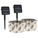 vidaXL 2 db 2x200 LED-es hideg fehér bel-/kültéri napelemes fényfüzér