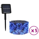 vidaXL 5 db 5x200 LED-es kék bel-/kültéri napelemes fényfüzér