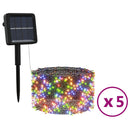 vidaXL 5 db 5x200 LED-es színes bel-/kültéri napelemes fényfüzér