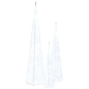 vidaXL hideg fehér fényű LED-es akril díszfénykúpszett 30/45/60 cm