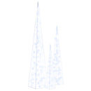 vidaXL kék fényű LED-es akril díszfénykúpszett 60/90/120 cm