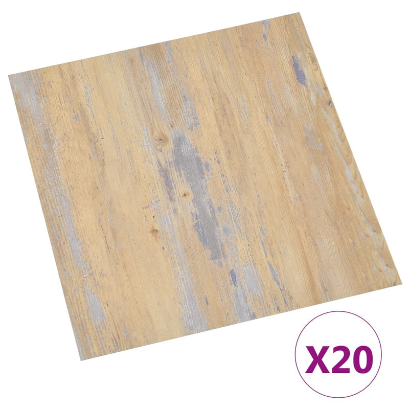 vidaXL 20 db barna öntapadó PVC padlólap 1,86 m²