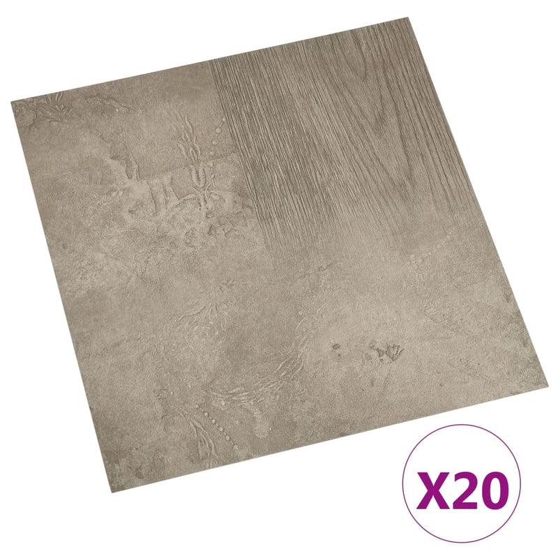 vidaXL 20 db szürke öntapadó PVC padlólap 1,86 m²