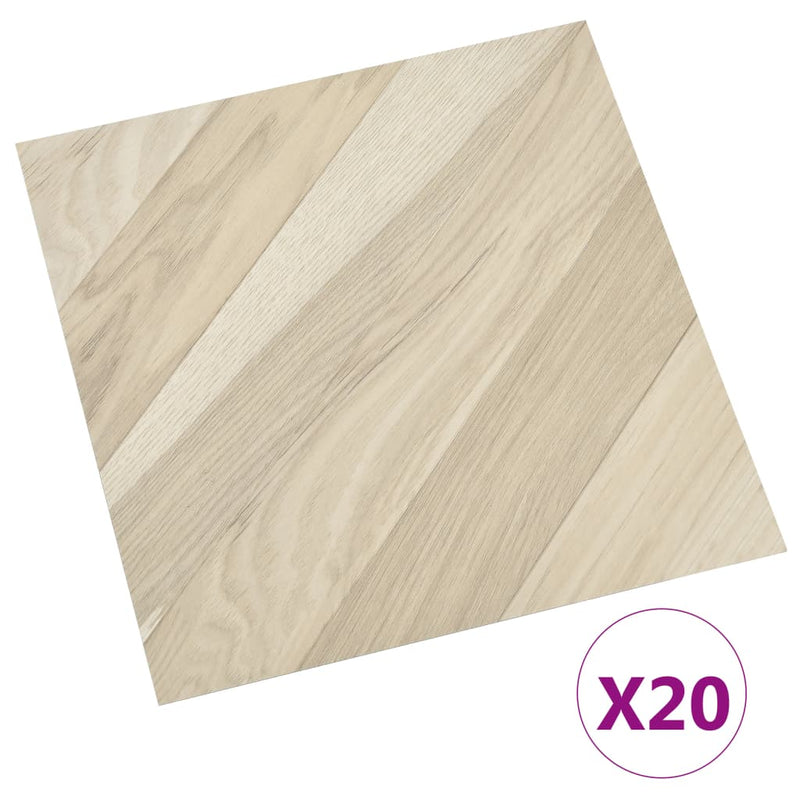 vidaXL 20 db bézs csíkos öntapadó PVC padlólap 1,86 m²