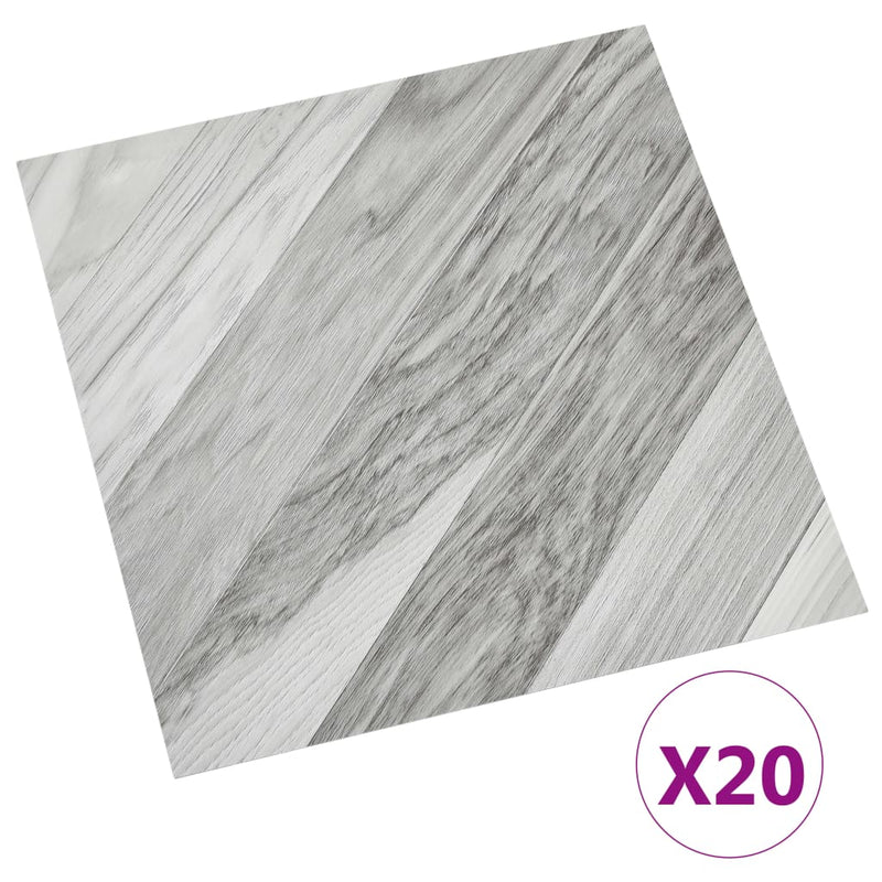 vidaXL 20 db szürke csíkos öntapadó PVC padlólap 1,86 m²