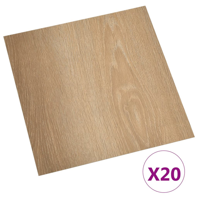 vidaXL 20 db barna öntapadó PVC padlólap 1,86 m²