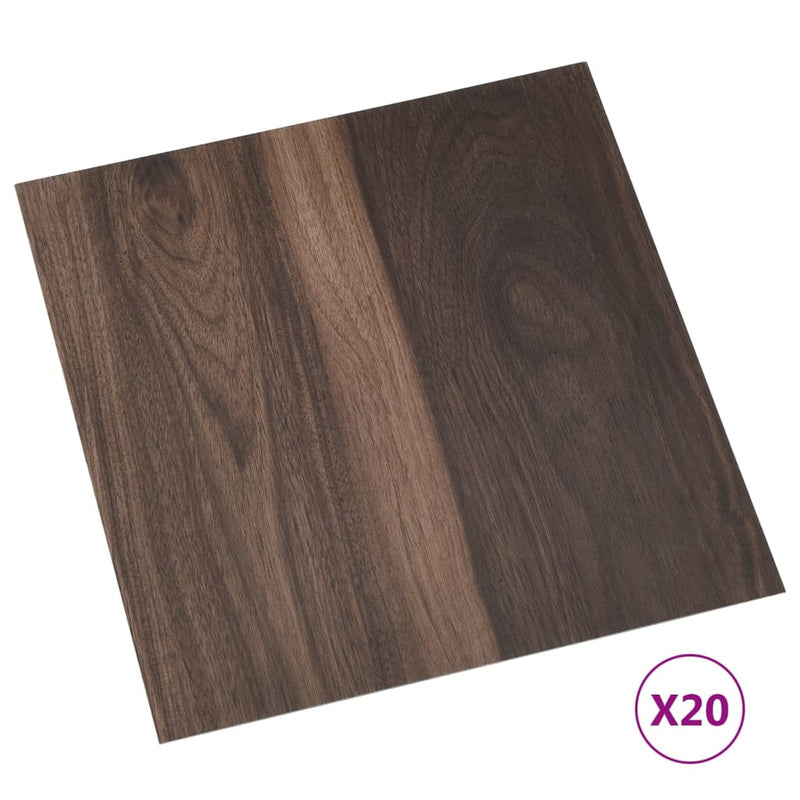 vidaXL 20 db sötétbarna öntapadó PVC padlólap 1,86 m²