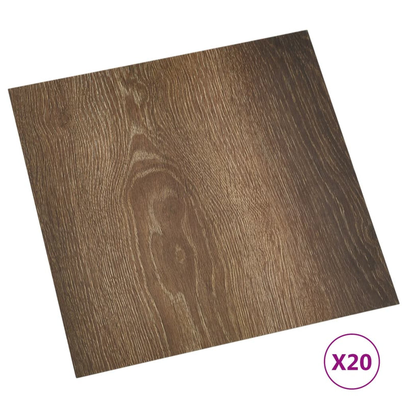 vidaXL 20 db barna öntapadó PVC padlólap 1,86 m²