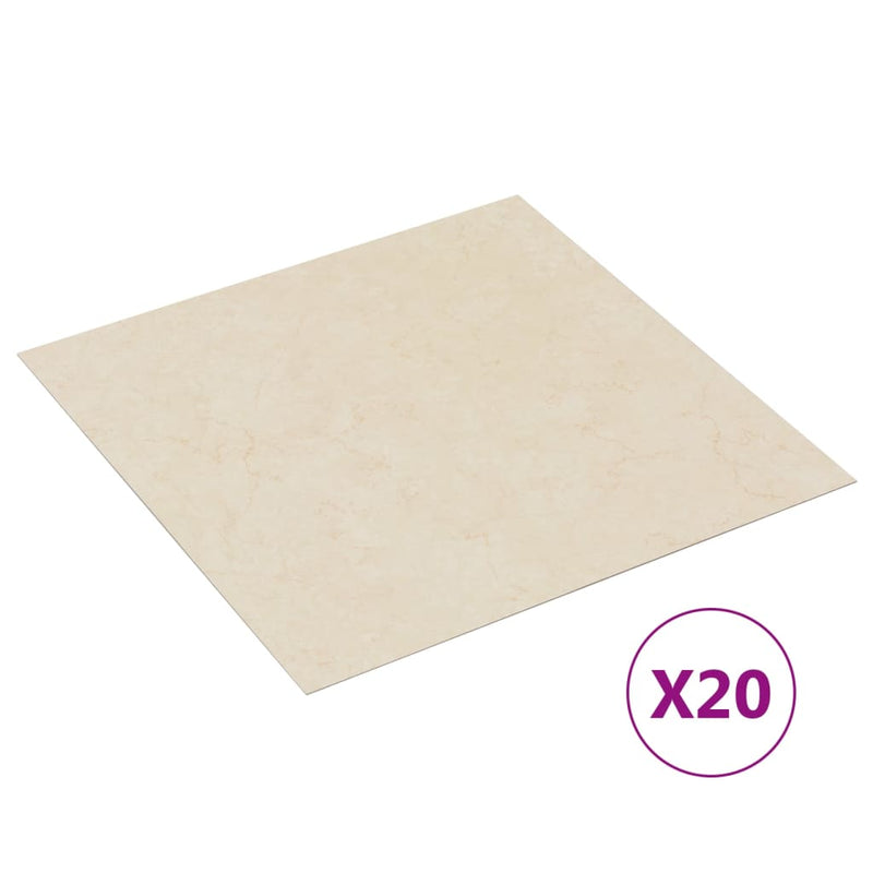 vidaXL 20 db bézs színű öntapadó PVC padlólap 1,86 m²