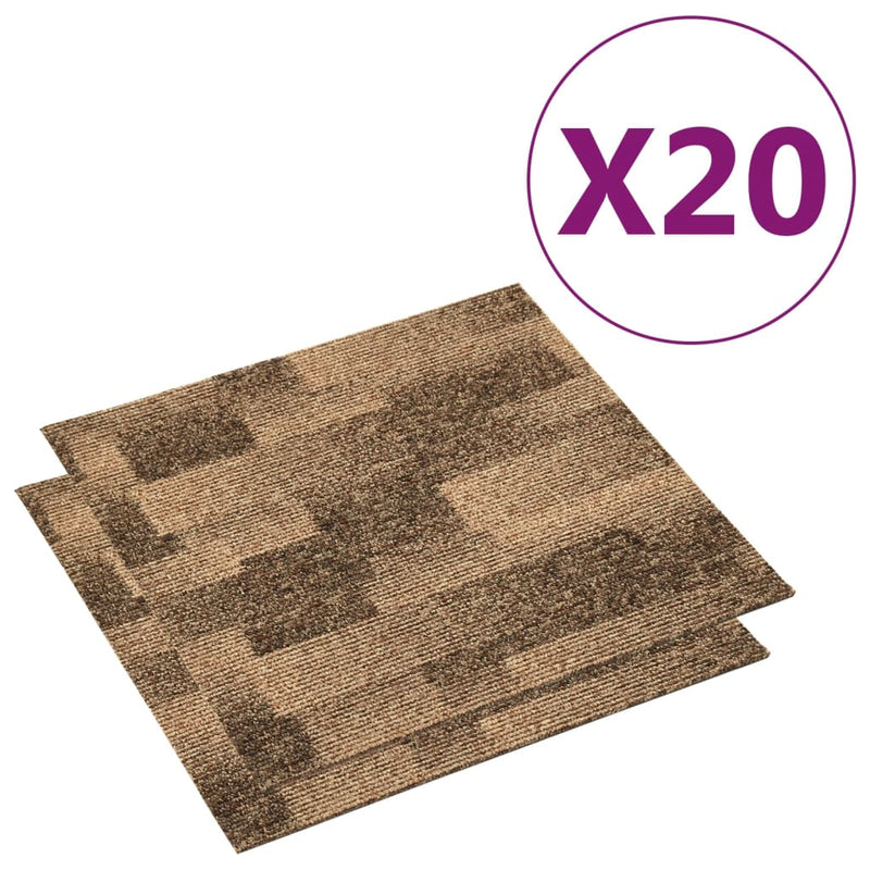 vidaXL 20 db barna padlószőnyeg lap 5 m²