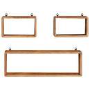 vidaXL 3 részes tömör akácfa fali kockapolcszett