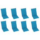 vidaXL 8 db dönthető tömör tíkfa kerti szék párnákkal