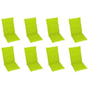 vidaXL 8 db dönthető tömör tíkfa kerti szék párnákkal