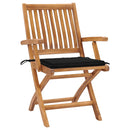 vidaXL 8 db összecsukható tömör tíkfa kerti szék párnával