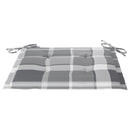 vidaXL 8 db tömör tíkfa kerti szék szürke kockás párnával