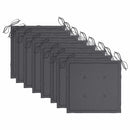 vidaXL 8 db tömör tíkfa kerti szék antracitszürke párnákkal