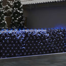 vidaXL kék kültéri hálós karácsonyi világítás 306 LED 3 x 3 m