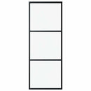 vidaXL fekete ESG üveg és alumínium tolóajtó 3 paneles 76 x 205 cm