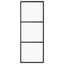 vidaXL fekete ESG üveg és alumínium tolóajtó 3 paneles 76 x 205 cm