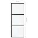 vidaXL fekete ESG üveg és alumínium tolóajtó 3 paneles 76 x 205 cm