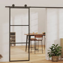 vidaXL fekete ESG üveg és alumínium tolóajtó 3 paneles 76 x 205 cm