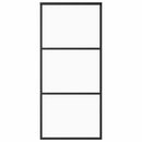 vidaXL fekete ESG üveg és alumínium tolóajtó 90 x 205 cm