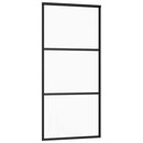 vidaXL fekete ESG üveg és alumínium tolóajtó 90 x 205 cm